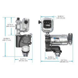 BOMBA DE TRANSFERENCIA DE COMBUSTIBLE GPRO DE 20 GPM Y 115 V CON MEDIDOR DE COMBUSTIBLE DE 2 A 40 GPM - SALIDA DE 1 PULGADA