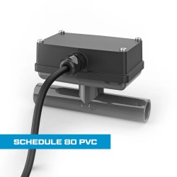 MEDIDOR DE CAUDAL DE TURBINA, SCHEDULE 80 PVC PARA AGUA